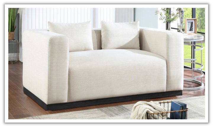 Meridian Furniture Alfie Linen Textured Fabric Loveseat