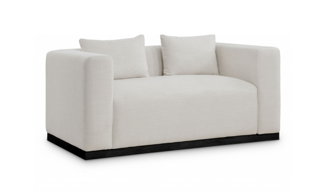 Meridian Furniture Alfie Linen Textured Fabric Loveseat