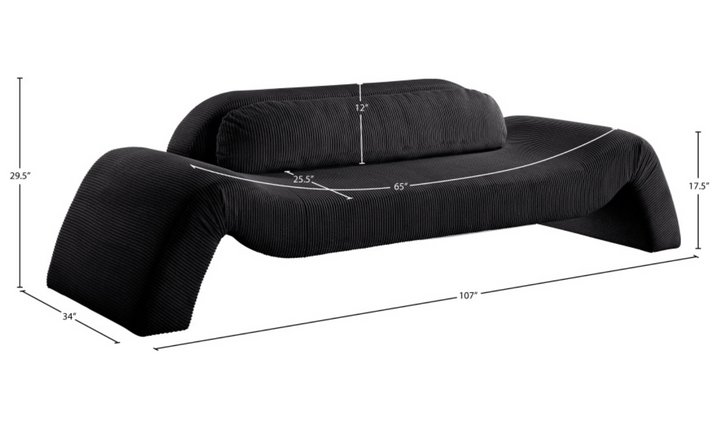 Meridian Furniture Austin Corduroy Fabric Upholstered Sofa-jennifer furniture