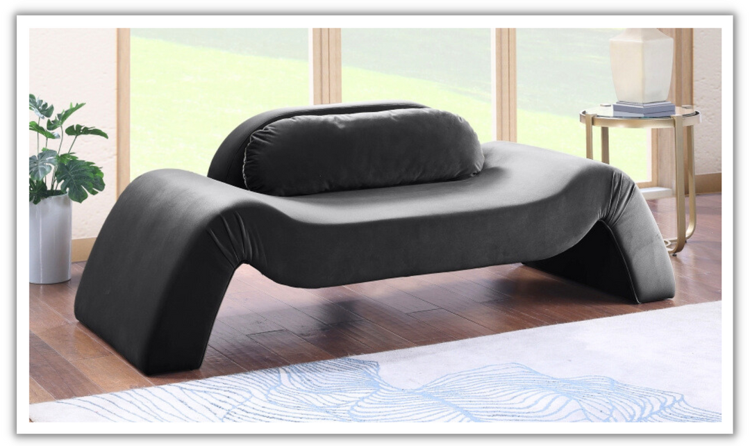 Meridian Furniture Austin Velvet Upholstered Fabric Loveseat-jennifer furniture