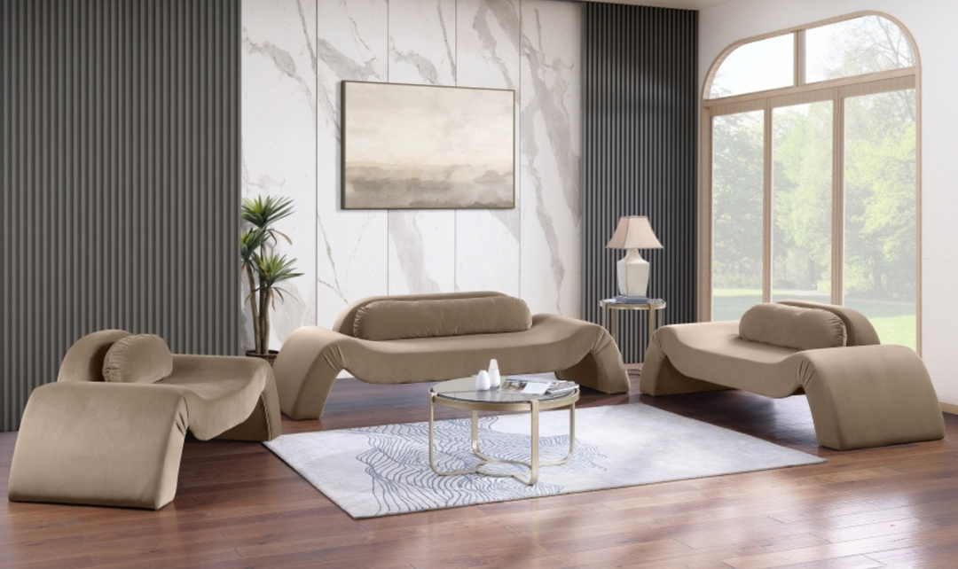 Meridian Furniture Austin Velvet Upholstered Fabric Loveseat-jennifer furniture