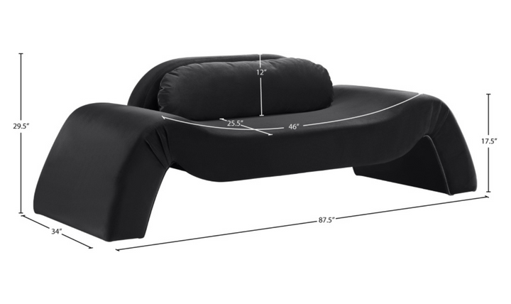 Meridian Furniture Austin Velvet Upholstered Fabric Loveseat-jennifer furniture