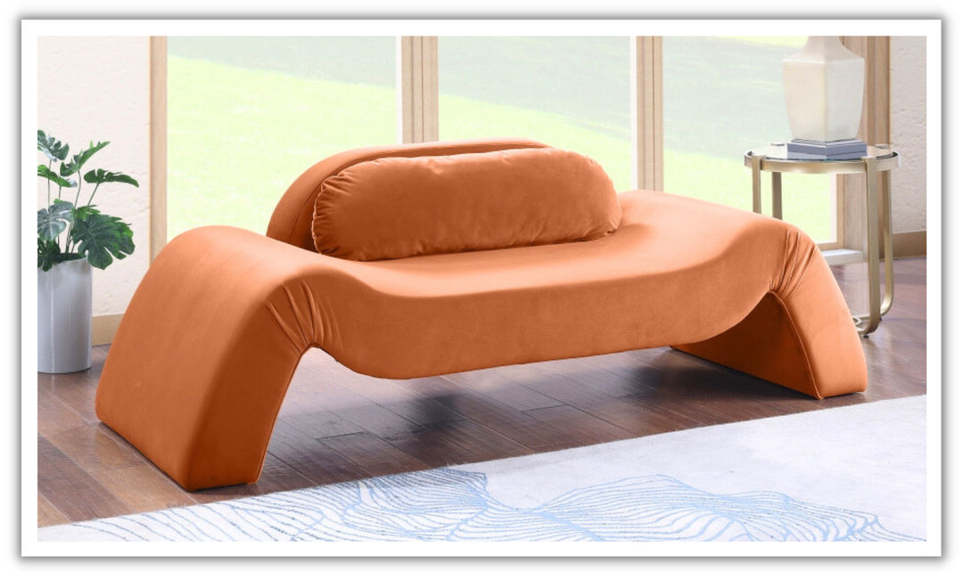 Meridian Furniture Austin Velvet Upholstered Fabric Loveseat-jennifer furniture