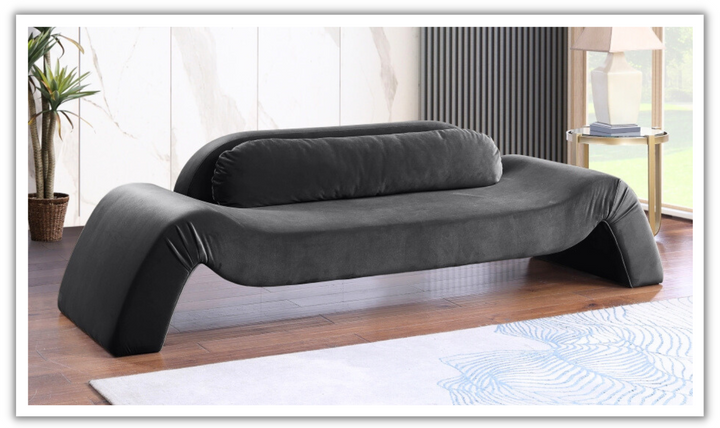 Meridian Furniture Austin Velvet Fabric Upholstered Sofa-jennifer furniture