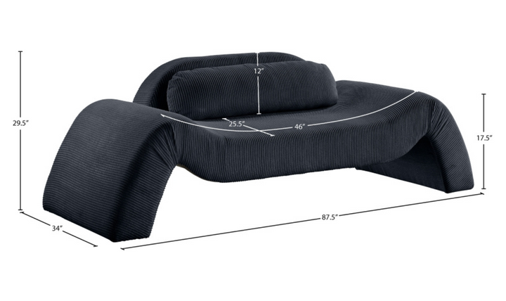 Meridian Furniture Austin Corduroy Fabric Upholstered Loveseat