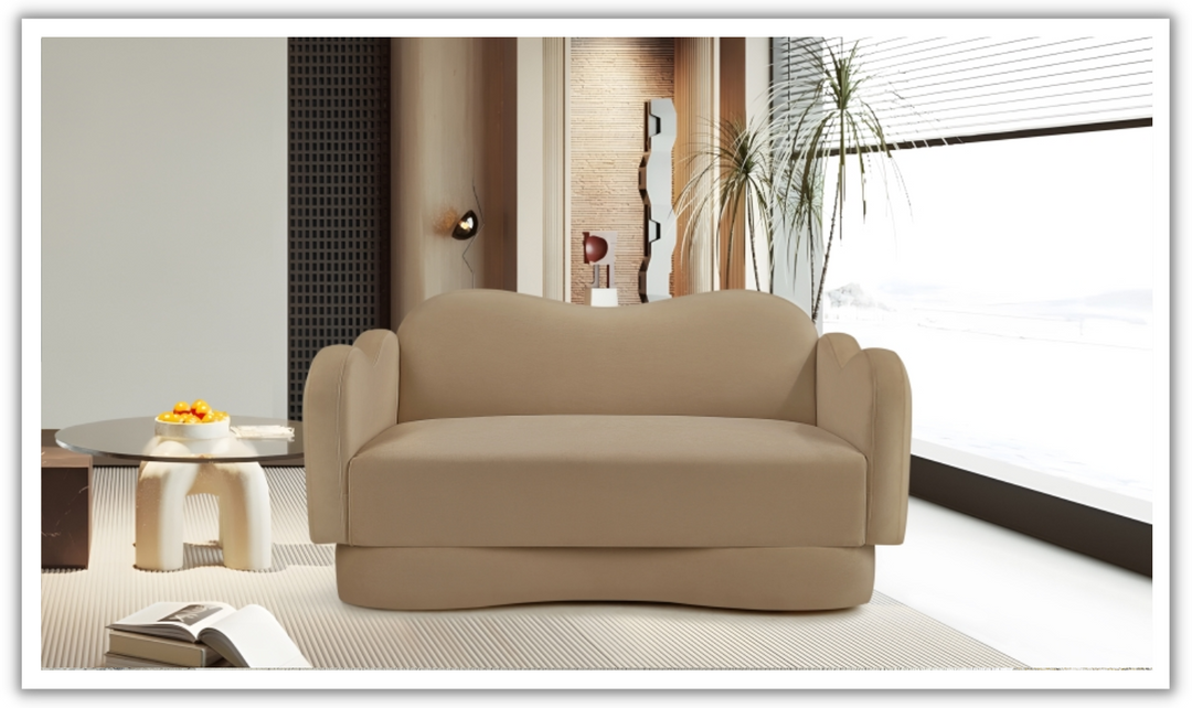 Meridian Furniture Bloom Velvet Upholstered Loveseat Sofa-Jennifer furniture