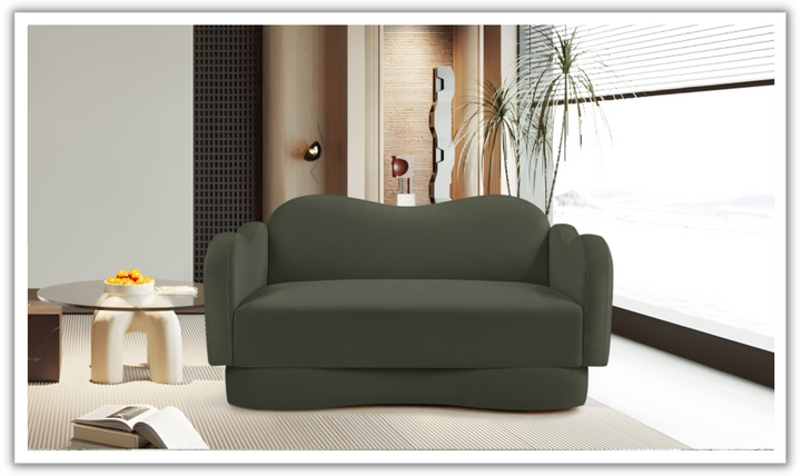 Meridian Furniture Bloom Velvet Upholstered Loveseat Sofa-Jennifer furniture