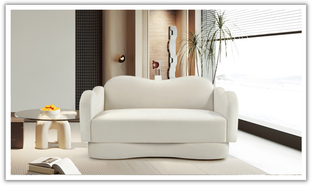 Meridian Furniture Bloom Velvet Upholstered Loveseat Sofa-Jennifer furniture