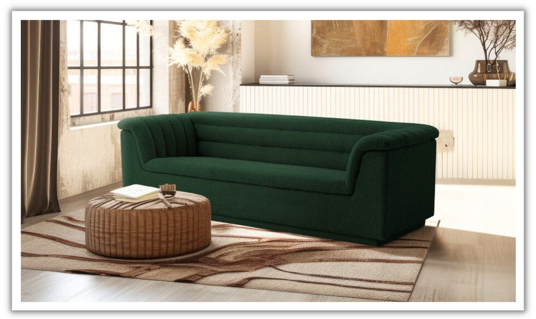 Meridian Furniture Cascade Boucle Fabric Upholstered Sofa-jennifer furniture