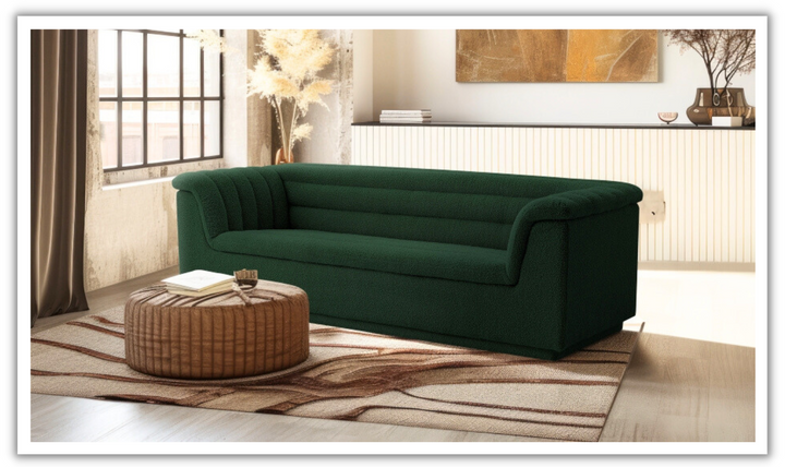 Meridian Furniture Cascade Boucle Fabric Upholstered Sofa-jennifer furniture