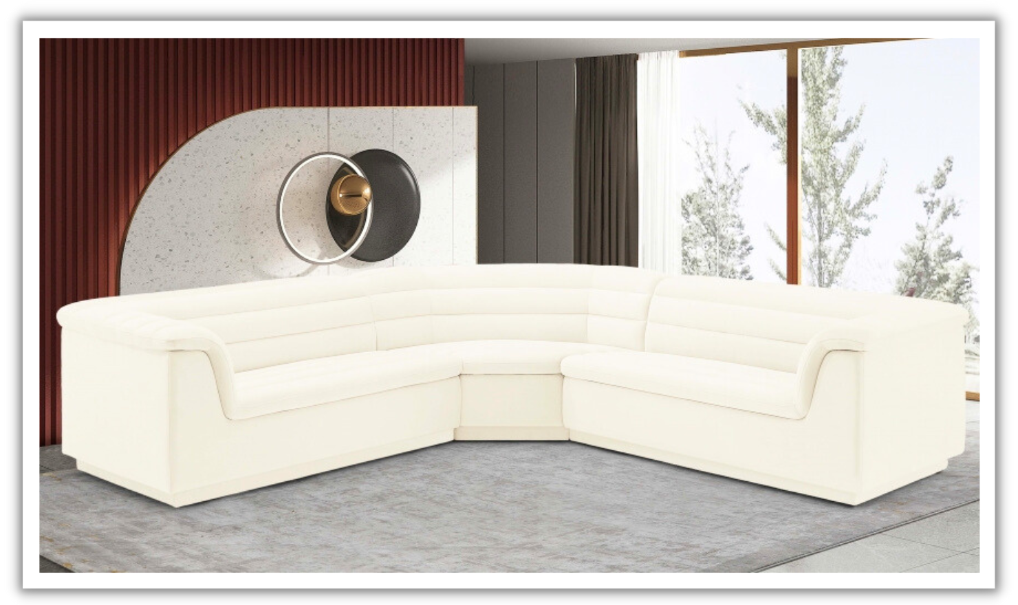 Meridian Furniture Cascade Velvet Upholstered Modular Sectional Sofa
