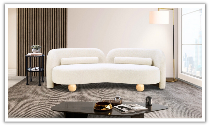 Meridian Furniture Daphne Boucle Fabric Upholstered Sofa-jennifer furniture
