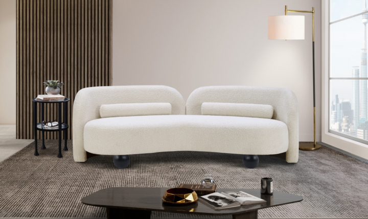 Meridian Furniture Daphne Boucle Fabric Upholstered Sofa-jennifer furniture