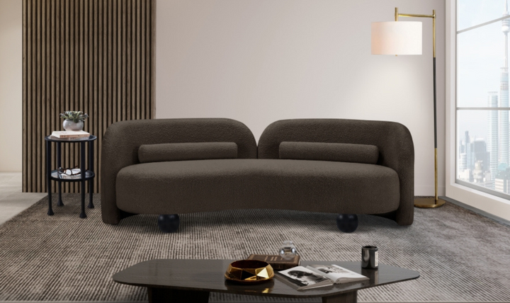 Meridian Furniture Daphne Boucle Fabric Upholstered Sofa-jennifer furniture