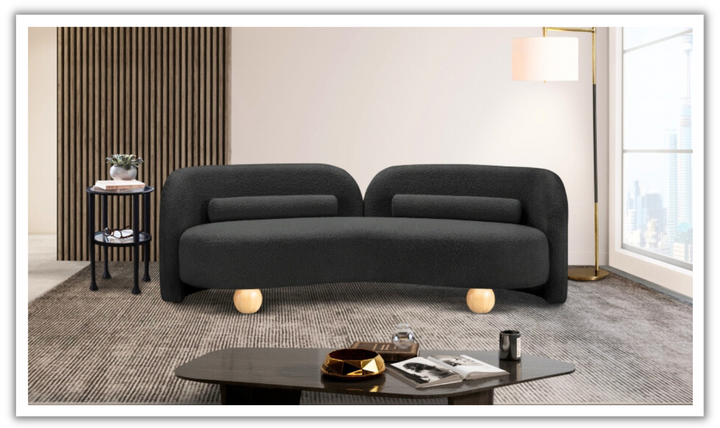 Meridian Furniture Daphne Boucle Fabric Upholstered Sofa-jennifer furniture