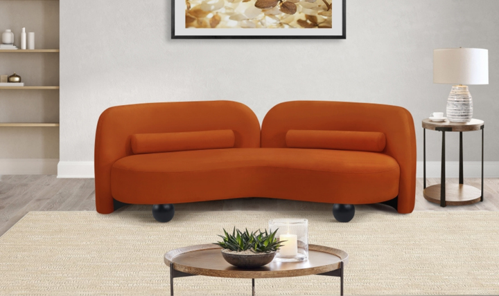 Meridian Furniture Daphne Velvet Fabric Upholstered Sofa-jennifer furniture