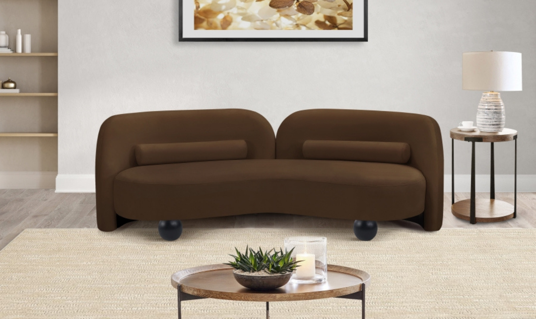 Meridian Furniture Daphne Velvet Fabric Upholstered Sofa