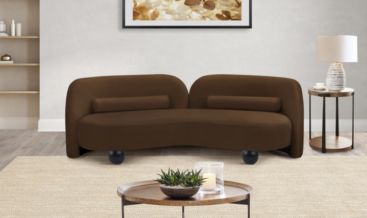Meridian Furniture Daphne Velvet Fabric Upholstered Sofa