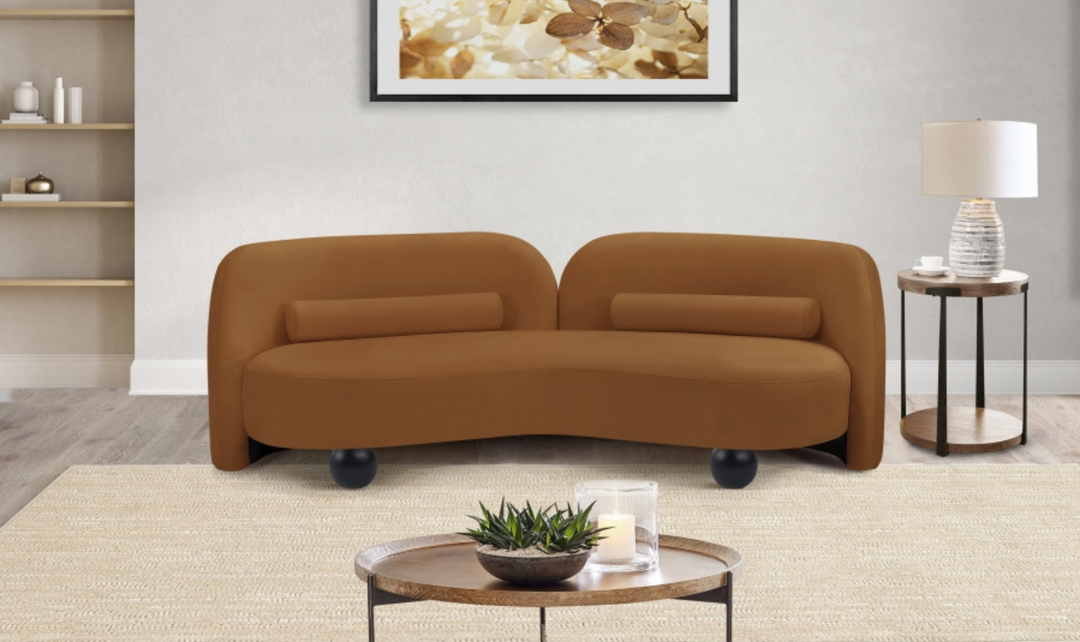 Meridian Furniture Daphne Velvet Fabric Upholstered Sofa