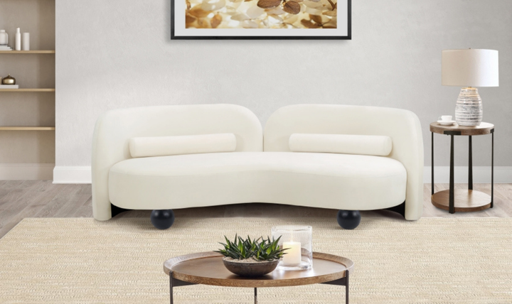 Meridian Furniture Daphne Velvet Fabric Upholstered Sofa-jennifer furniture