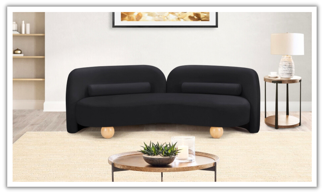 Meridian Furniture Daphne Velvet Fabric Upholstered Sofa-jennifer furniture