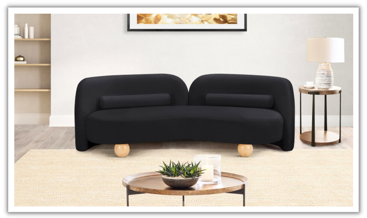 Meridian Furniture Daphne Velvet Fabric Upholstered Sofa-jennifer furniture