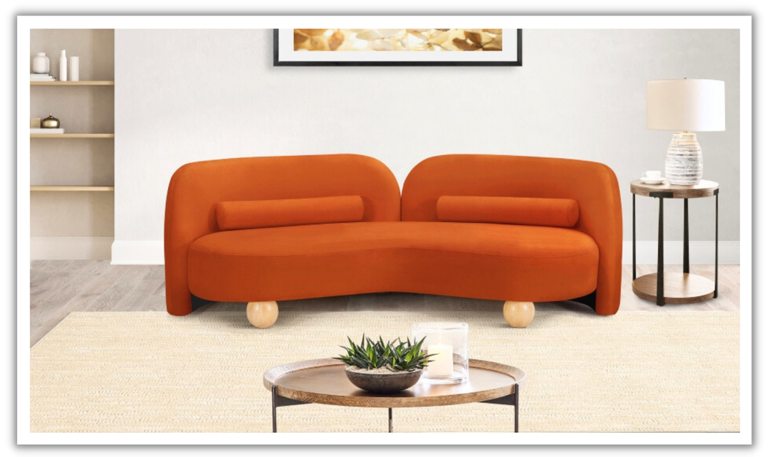 Meridian Furniture Daphne Velvet Fabric Upholstered Sofa-jennifer furniture