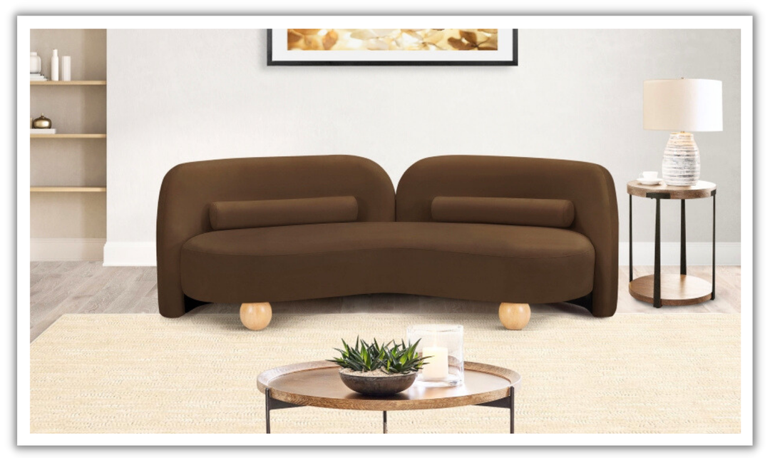 Meridian Furniture Daphne Velvet Fabric Upholstered Sofa-jennifer furniture