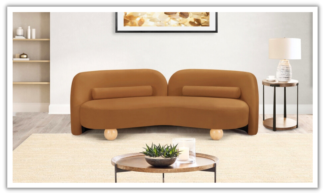 Meridian Furniture Daphne Velvet Fabric Upholstered Sofa