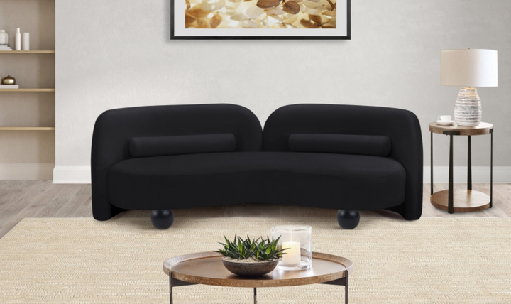 Meridian Furniture Daphne Velvet Fabric Upholstered Sofa-jennifer furniture