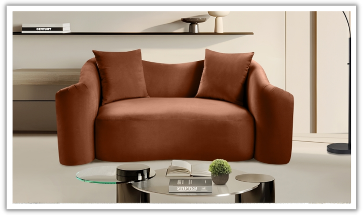 Meridian Furniture Destin Velvet Upholstered Loveseat Sofa-Jennifer Furniture