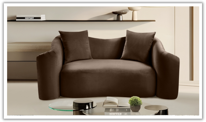 Meridian Furniture Destin Velvet Upholstered Loveseat Sofa-Jennifer Furniture