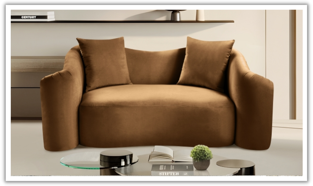 Meridian Furniture Destin Velvet Upholstered Loveseat Sofa