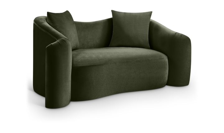 Meridian Furniture Destin Velvet Upholstered Loveseat Sofa-Jennifer Furniture