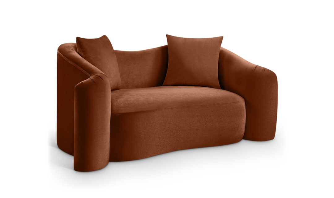 Meridian Furniture Destin Velvet Upholstered Loveseat Sofa