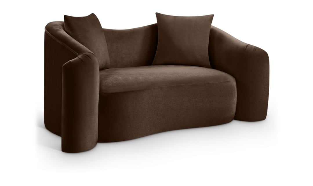 Meridian Furniture Destin Velvet Upholstered Loveseat Sofa