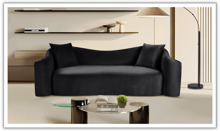 Meridian Furniture Destin Velvet Upholstered Sofa-Jennifer Furniture
