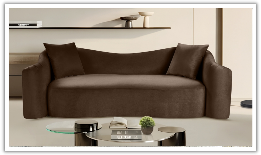 Meridian Furniture Destin Velvet Upholstered Sofa-Jennifer Furniture