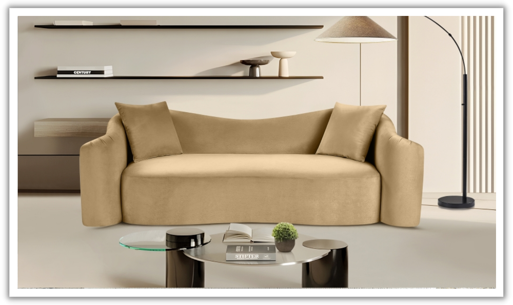 Meridian Furniture Destin Velvet Upholstered Sofa-Jennifer Furniture