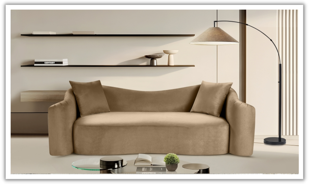 Meridian Furniture Destin Velvet Upholstered Sofa-Jennifer Furniture