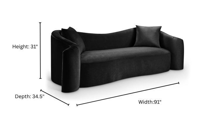 Meridian Furniture Destin Velvet Upholstered Sofa