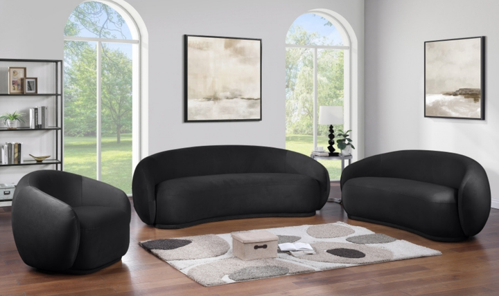 Meridian Furniture Emery Velvet Fabric Upholstered Sofa