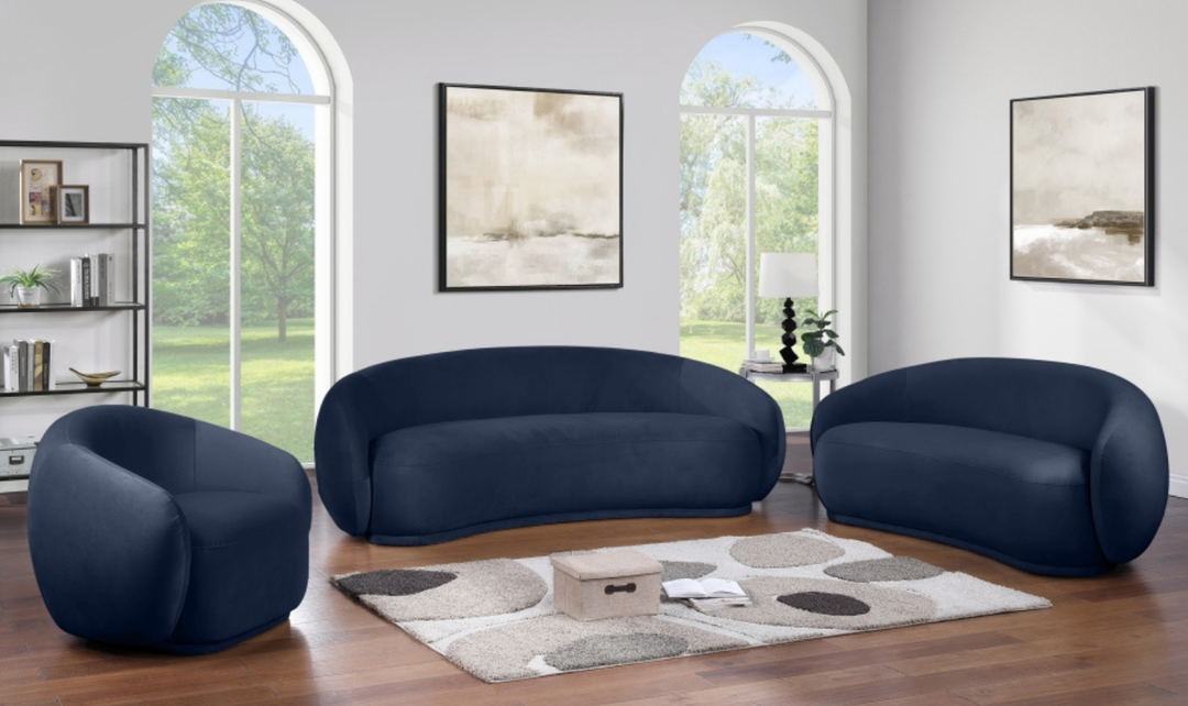 Meridian Furniture Emery Velvet Fabric Upholstered Sofa