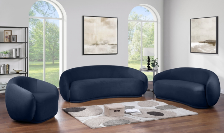 Meridian Furniture Emery Velvet Fabric Upholstered Sofa