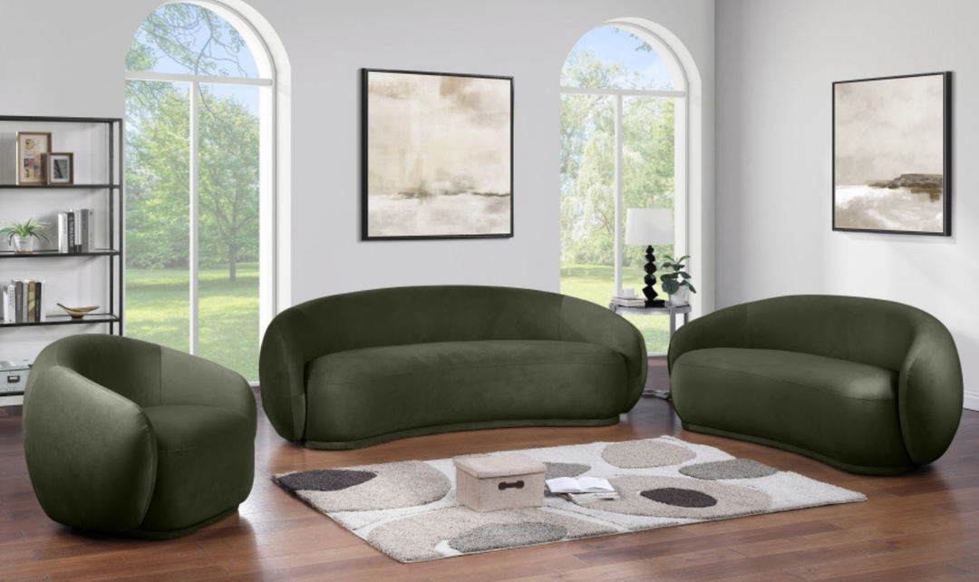 Meridian Furniture Emery Velvet Fabric Upholstered Sofa