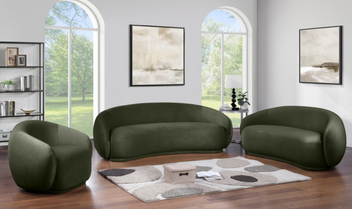 Meridian Furniture Emery Velvet Fabric Upholstered Sofa
