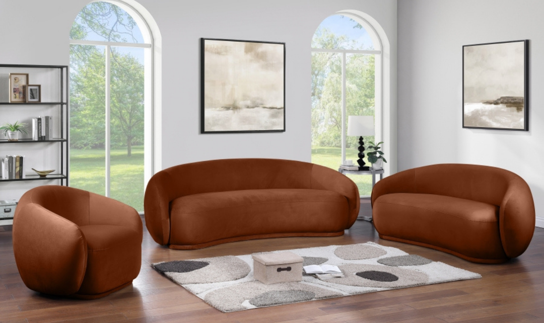 Meridian Furniture Emery Velvet Fabric Upholstered Sofa