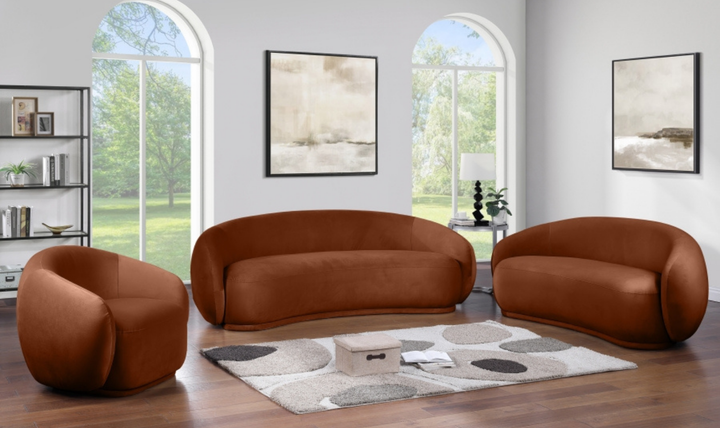Meridian Furniture Emery Velvet Fabric Upholstered Sofa
