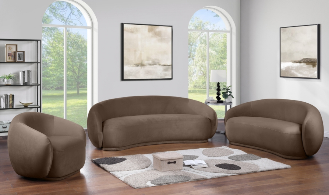 Meridian Furniture Emery Velvet Fabric Upholstered Sofa
