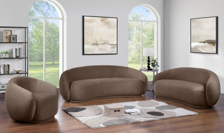 Meridian Furniture Emery Velvet Fabric Upholstered Sofa